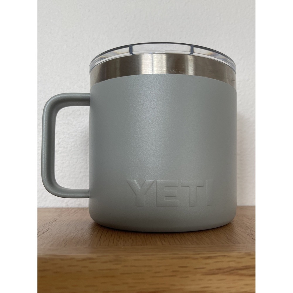 YETI Rambler 14 oz Mug Magslider Lid Granite Gray Hot Cold Discontinued
